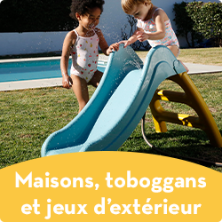 Maisons, toboggans et jeux d'extérieur