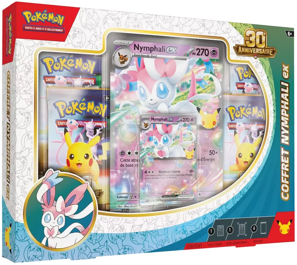 POKEMON - 30EME ANNIVERSAIRE - COFFRET 4 BOOSTERS NYMPHALI EX