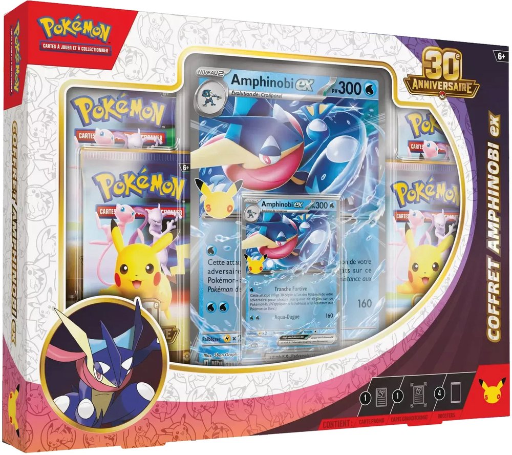 POKEMON - 30EME ANNIVERSAIRE - COFFRET 4 BOOSTERS AMPHINOBI EX